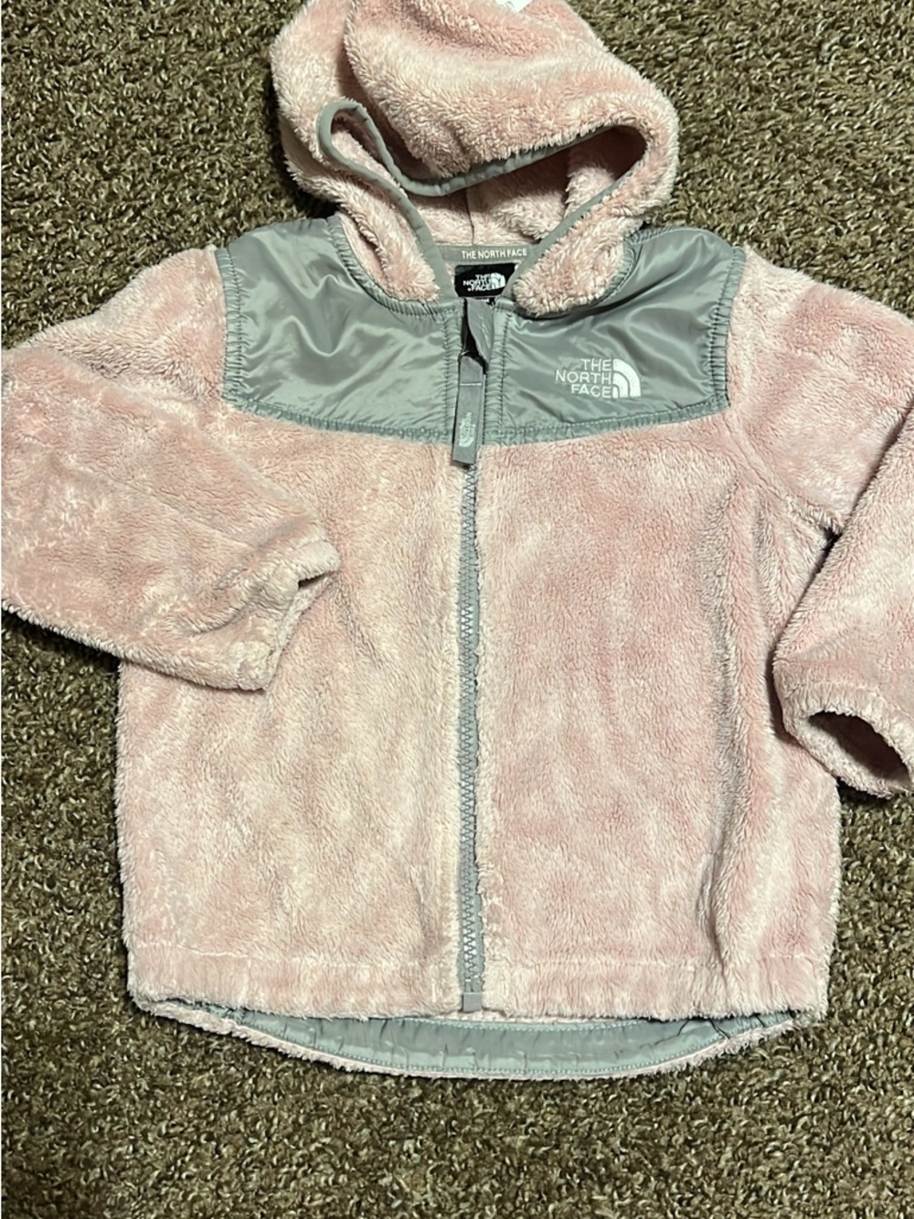 The North Face Kids Pink and Gray Hooded Jacket
